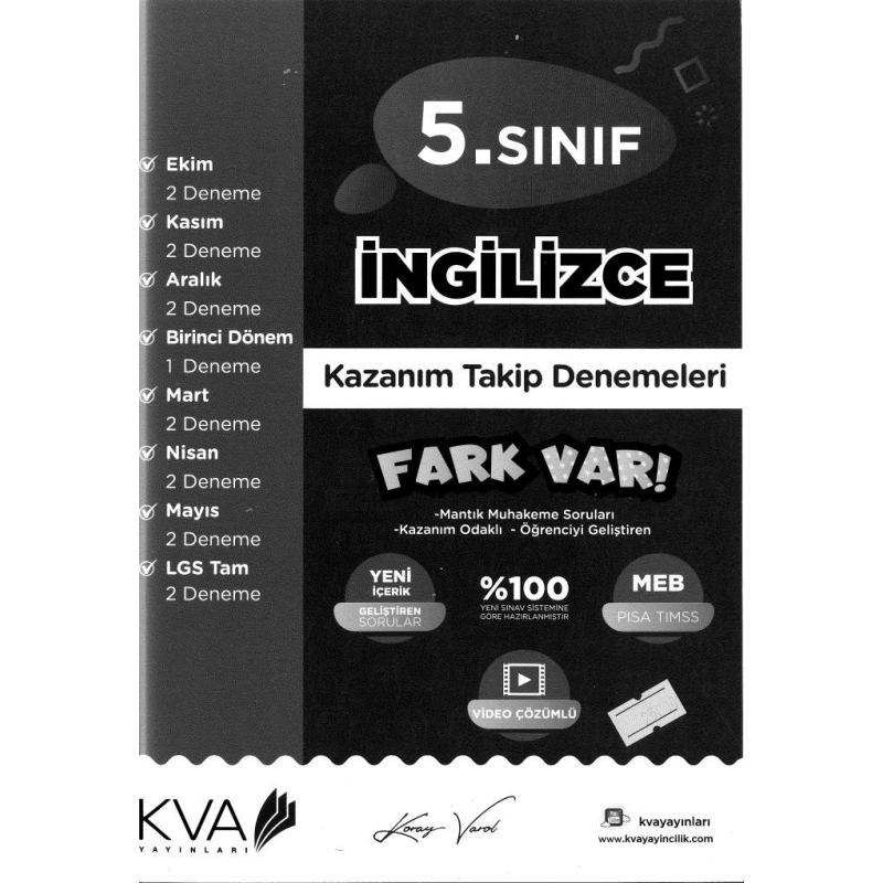 İNGİLİZCE KAZANIM TAKİP DENEMELERİ FARK VAR