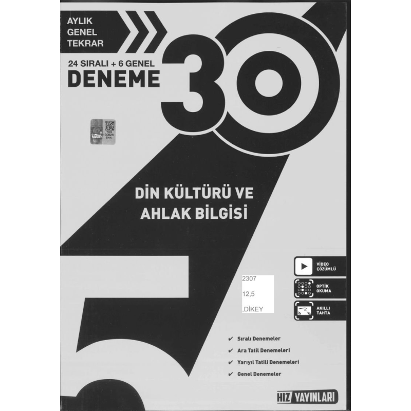 30 DENEME DİN KÜLTÜRÜ VE AHLAK BİLGİSİ
