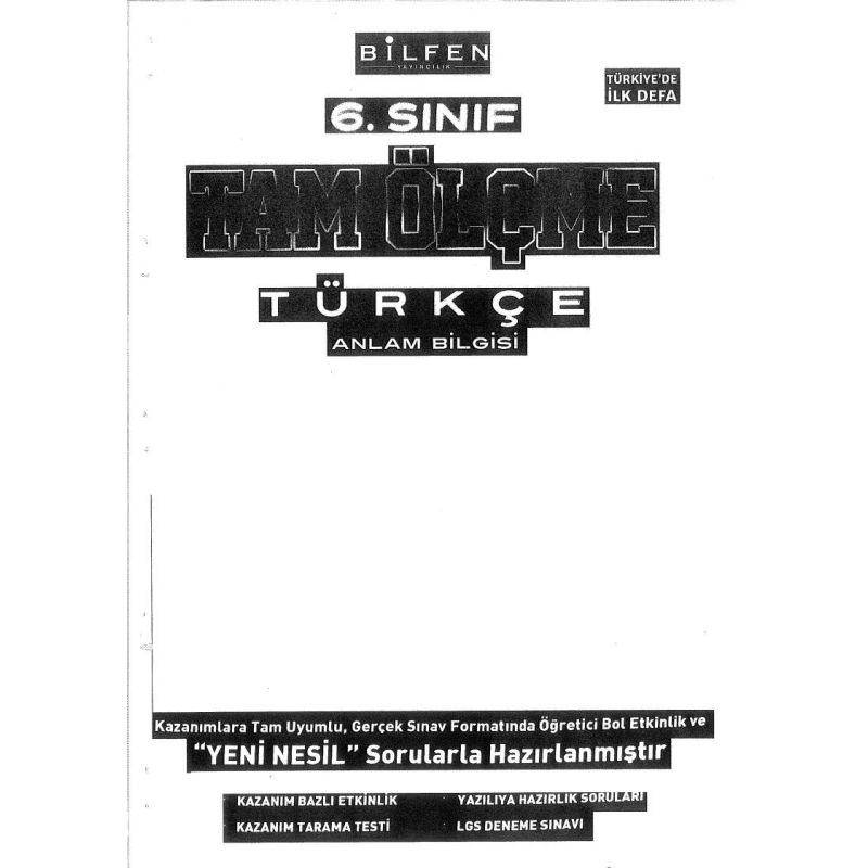 TAM ÖLÇME TÜRKÇE ANLAM BİLGİSİ