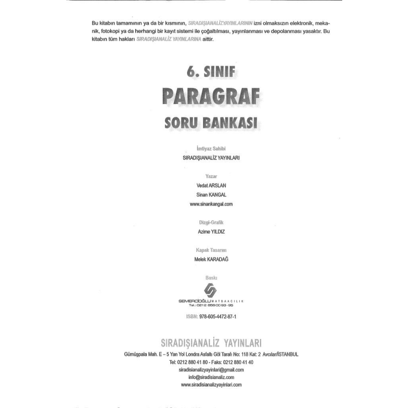 PARAGRAF SORU BANKASI