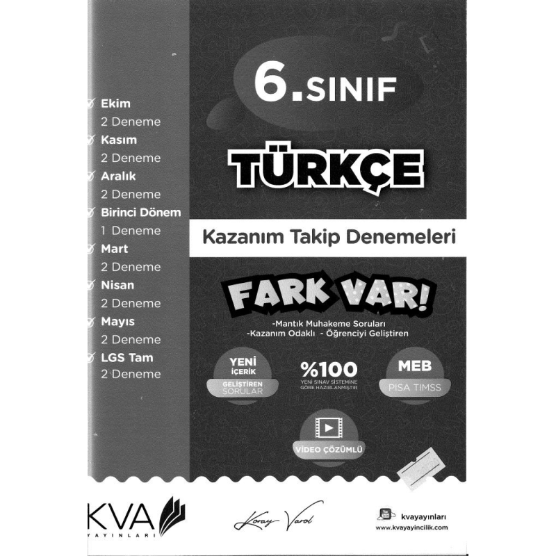 TÜRKÇE KAZANIM TAKİP DENEMELERİ FARK VAR