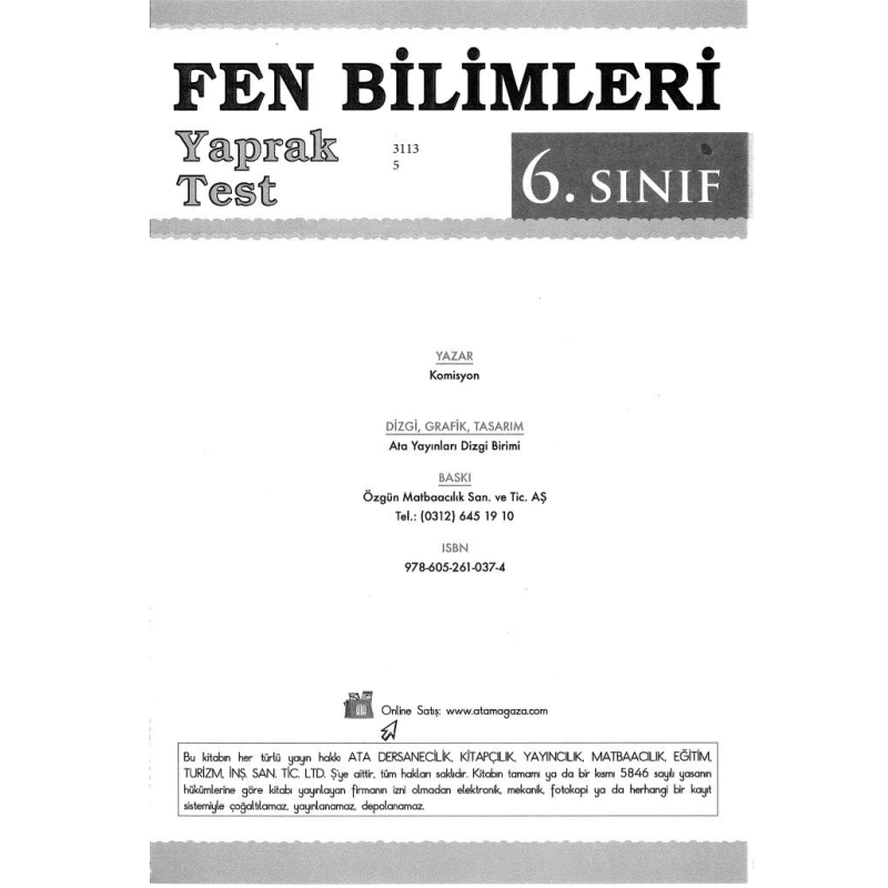 FEN BİLİMLERİ YAPRAK TEST