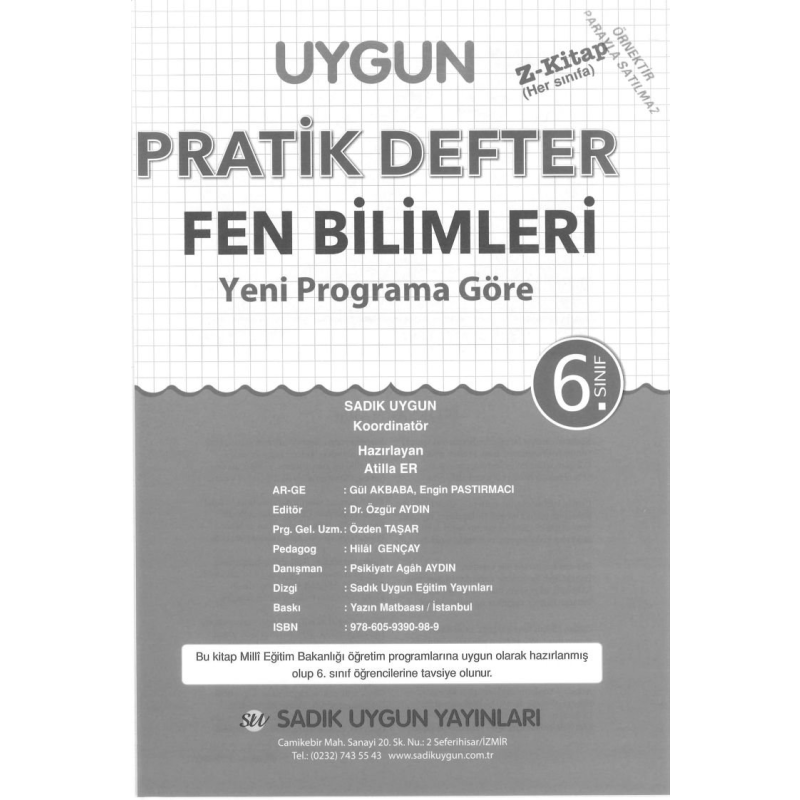 UYGUN PRATİK DEFTER FEN BİLİMLERİ