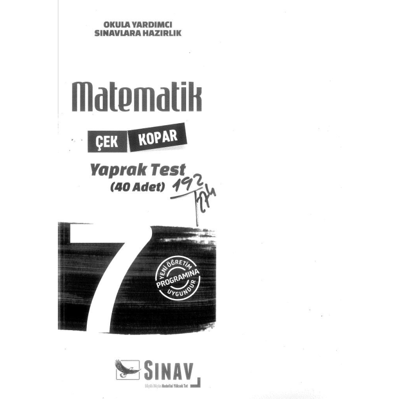 MATEMATİK YAPRAK TEST 40 ADET