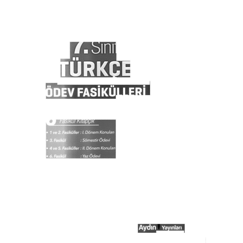 TÜRKÇE ÖDEV FASİKÜLLERİ