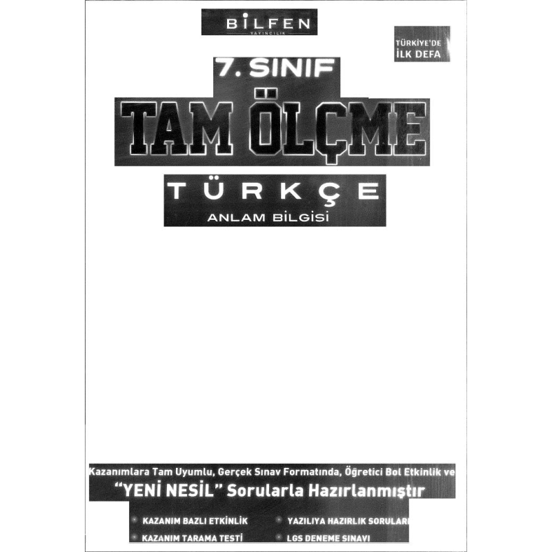TAM ÖLÇME TÜRKÇE ANLAM BİLGİSİ