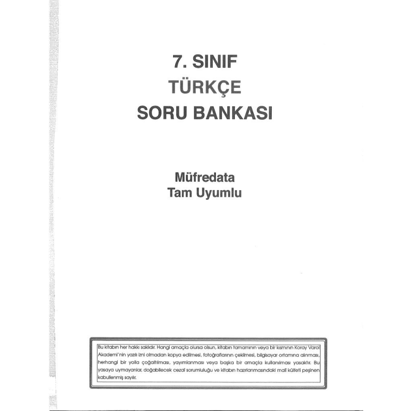 TÜRKÇE SORU BANKASI MÜFREDATA TAM UYUMLU