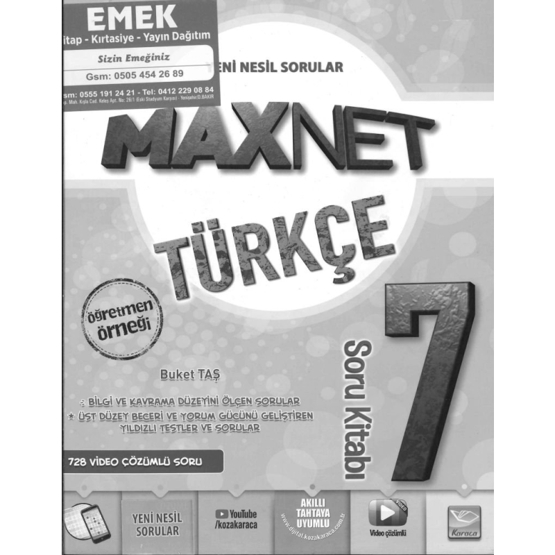 MAXNET TÜRKÇE SORU KİTABI