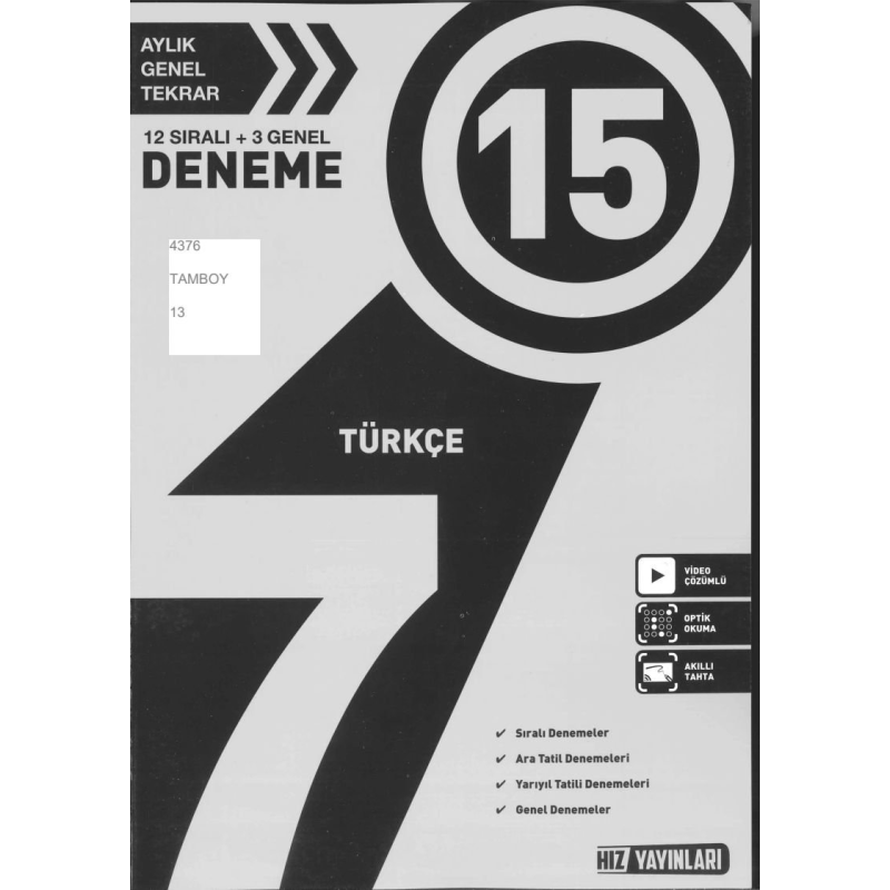 15 DENEME TÜRKÇE