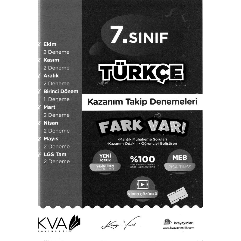 TÜRKÇE KAZANIM TAKİP DENEMELERİ FARK VAR