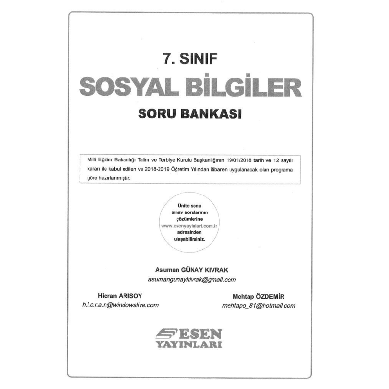 SOSYAL BİLGİLER SORU BANKASI