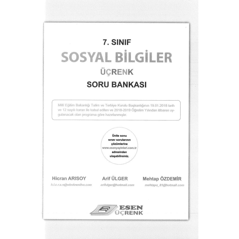 SOSYAL BİLGİLER ÜÇRENK SORU BANKASI