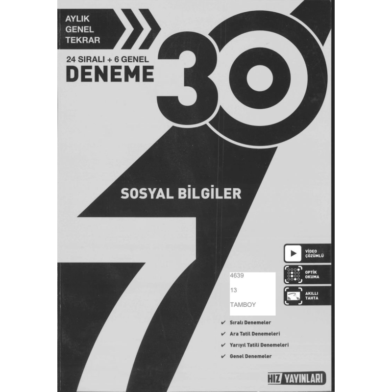 30 DENEME SOSYAL BİLGİLER