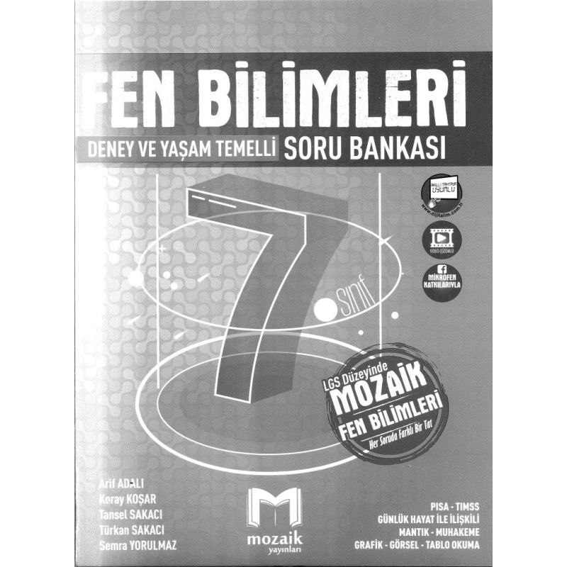 FEN BİLİMLERİ DENEY VE YAŞAM TEMELLİ SORU BANKASI