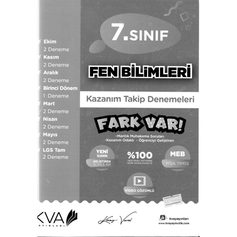 FEN BİLİMLERİ KAZANIM TAKİP DENEMELERİ FARK VAR