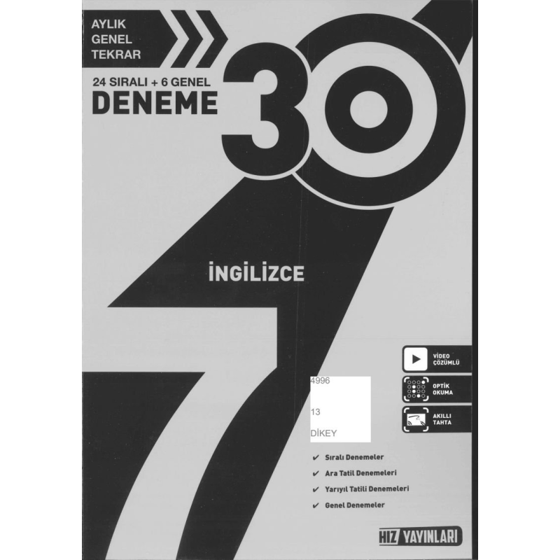 30 DENEME İNGİLİZCE