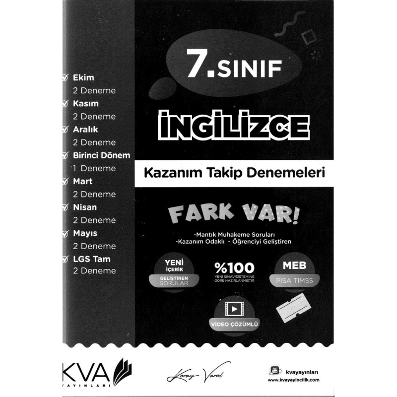 İNGİLİZCE KAZANIM TAKİP DENEMELERİ FARK VAR