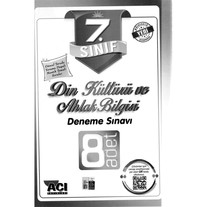 DİN KÜLTÜRÜ VE AHLAK BİLGİSİ DENEME SINAVI 8 ADET