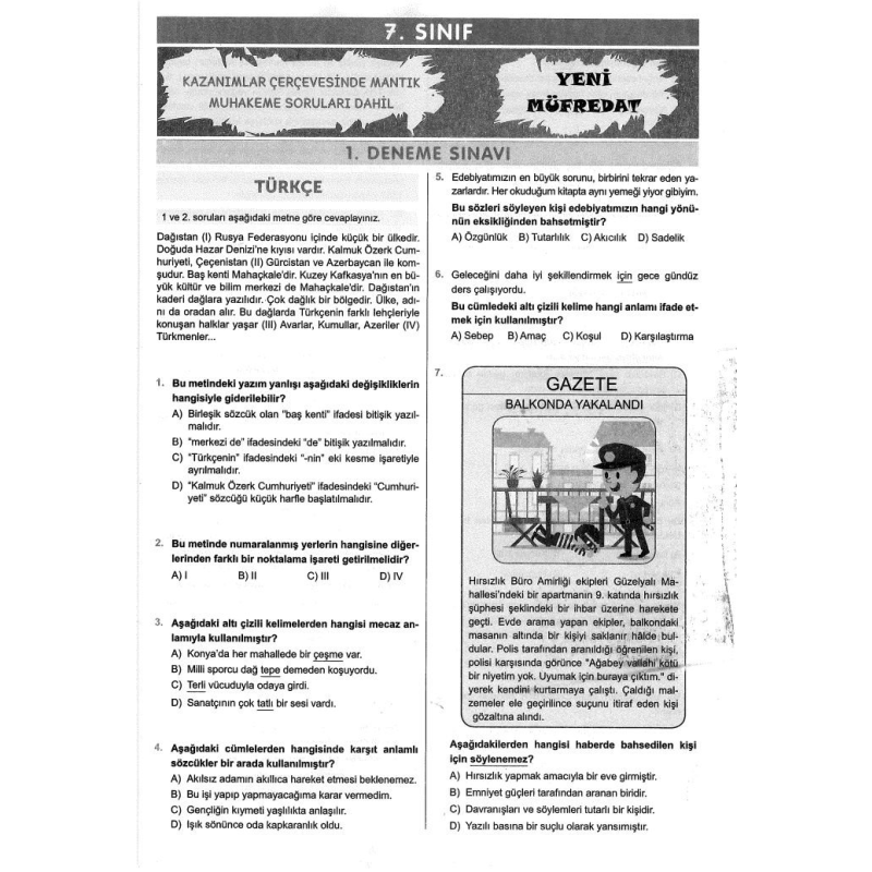 6 ADET DENEME ÇÖZÜMLÜ