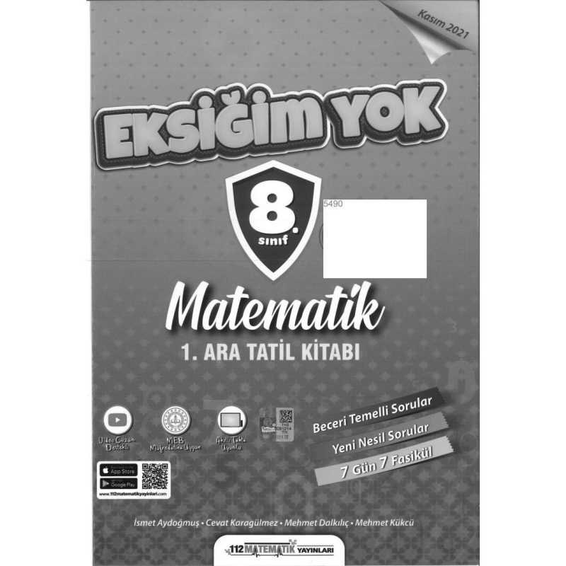 EKSİĞİM YOK MATEMATİK 1. ARA TATİL KİTABI
