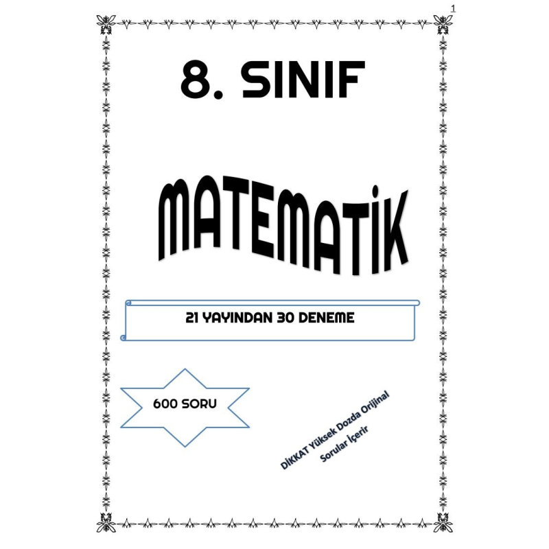 MATEMATİK 21 YAYINDAN 30 DENEME 600 SORU
