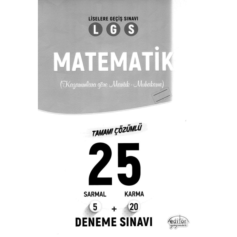 MATEMATİK LGS TAMAMI ÇÖZÜMLÜ 25 DENEME SINAVI