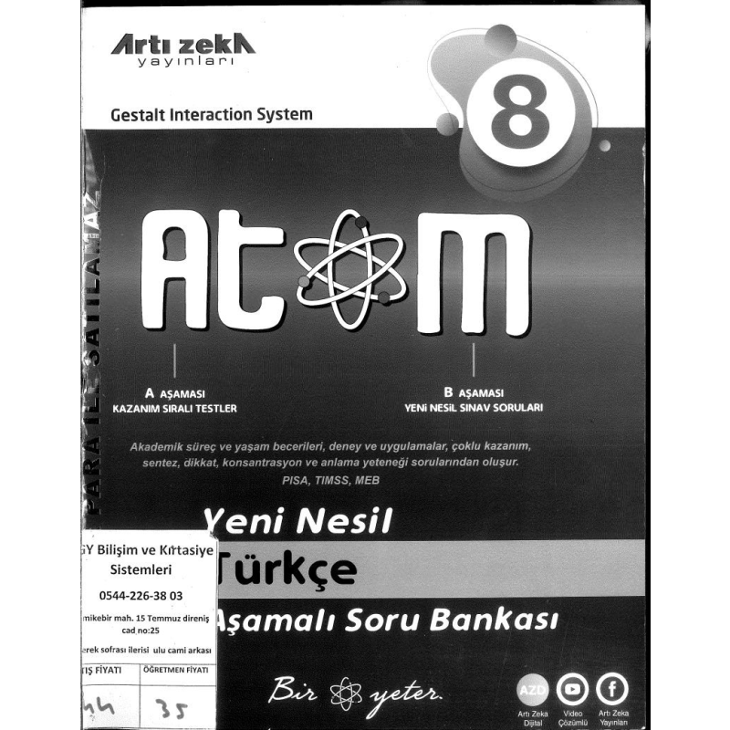 ATOM YENİ NESİL TÜRKÇE AŞAMALI SORU BANKASI