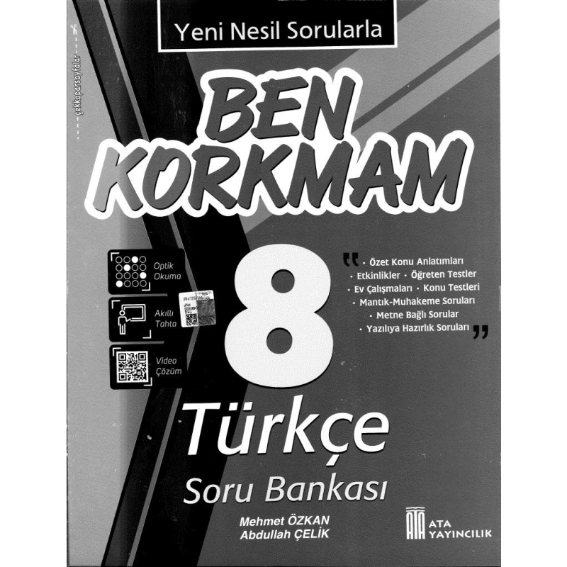 BEN KORKMAM TÜRKÇE SORU BANKASI