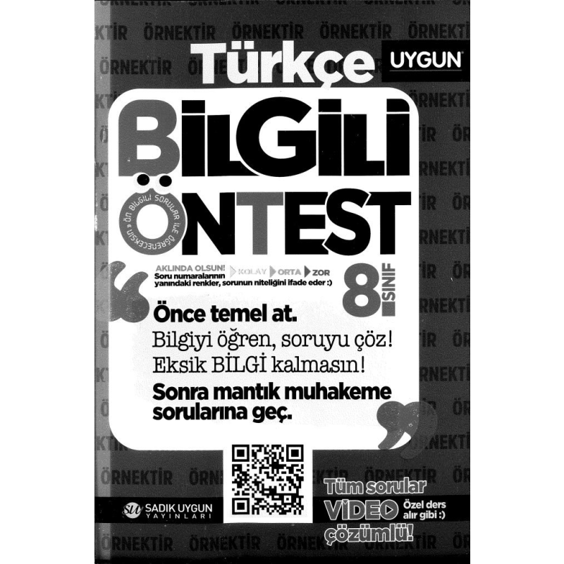 TÜRKÇE BİLGİLİ ÖNTEST