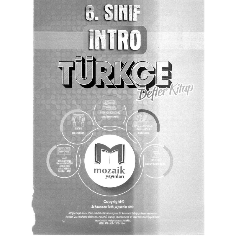 İNTRO TÜRKÇE DEFTER KİTAP