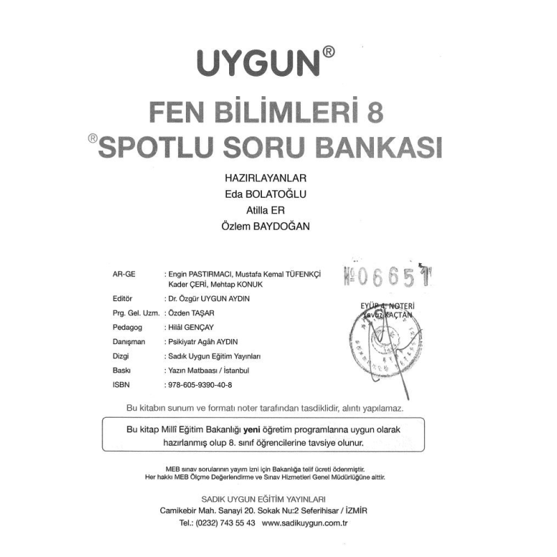 FEN BİLİMLERİ SPOTLU SORU BANKASI