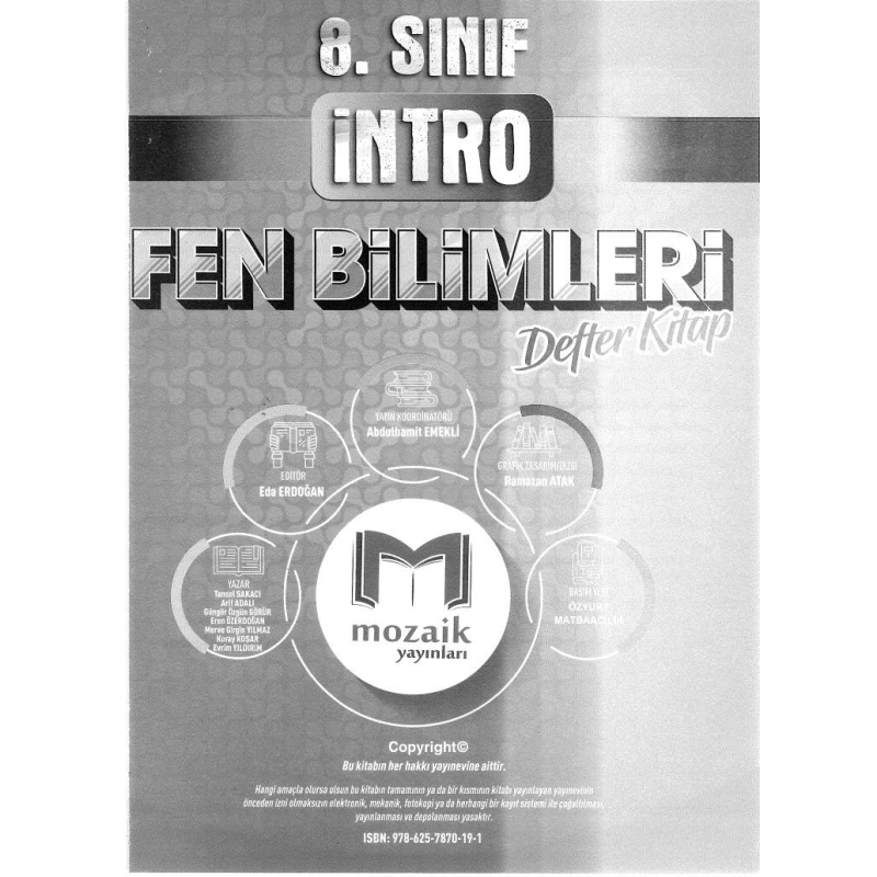 İNTRO FEN BİLİMLERİ DEFTER KİTAP