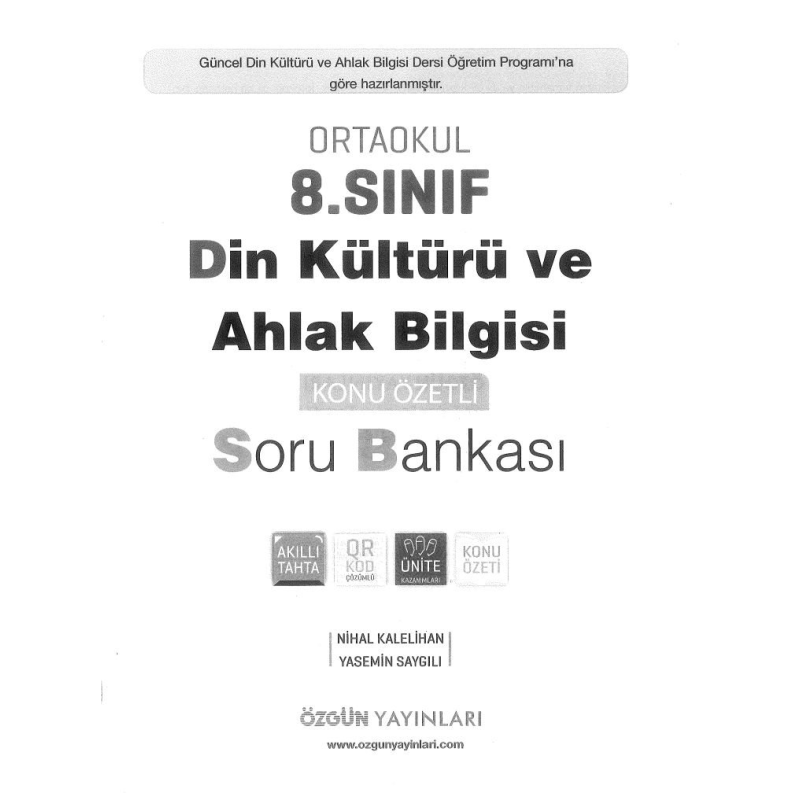 DİN KÜLTÜRÜ VE AHLAK BİLGİSİ KONU ÖZETLİ SORU BANKASI