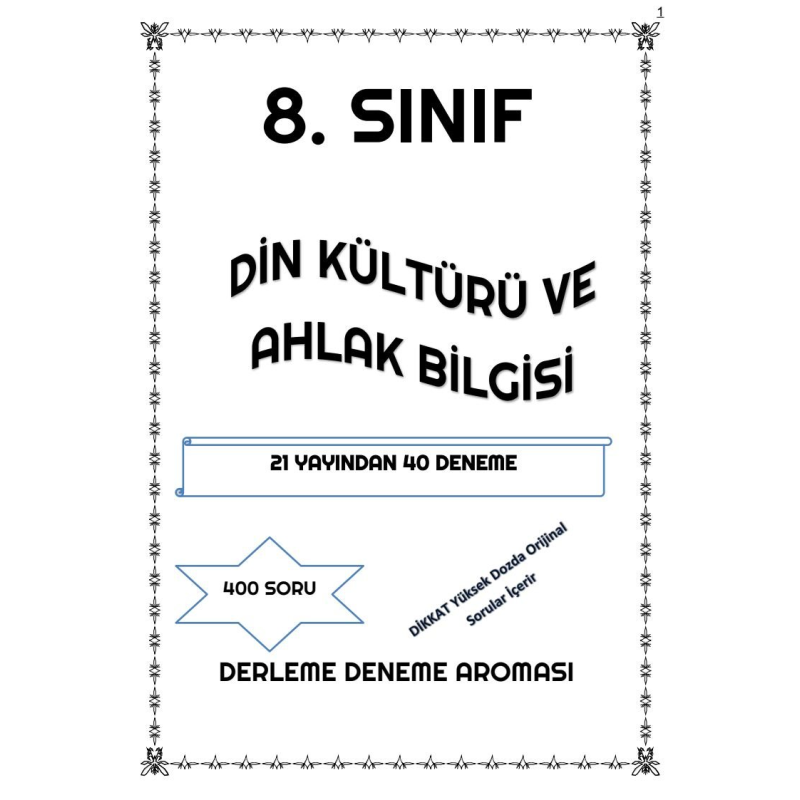 DİN KÜLTÜRÜ VE AHLAK BİLGİSİ 21 YAYINDAN 40 DENEME