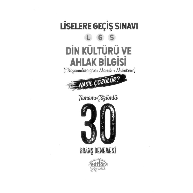 DİN KÜLTÜRÜ VE AHLAK BİLGİSİ TAMAMI ÇÖZÜMLÜ 30 BRANŞ DENEMESİ