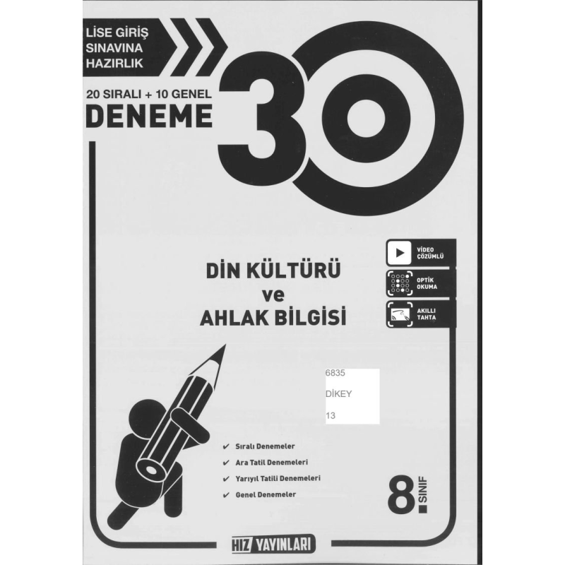 30 DENEME DİN KÜLTÜRÜ VE AHLAK BİLGİSİ