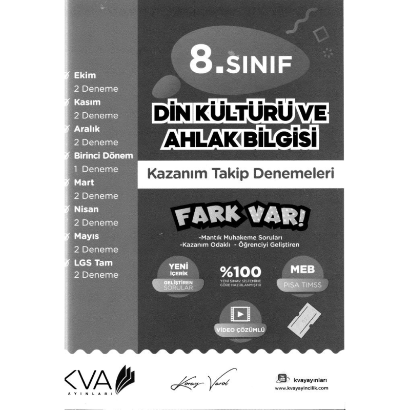 DİN KÜLTÜRÜ VE AHLAK BİLGİSİ KAZANIM TAKİP DENEMELERİ