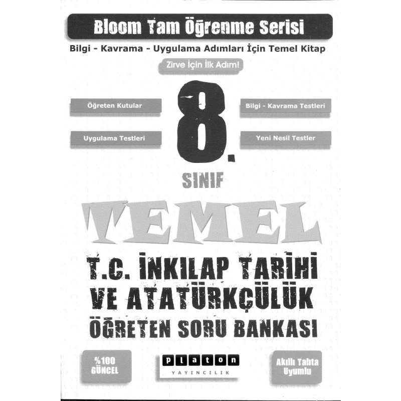 BLOOM TAM ÖĞRENME SERİSİ TEMEL T.C. İNKILAP TARİHİ VE ATATÜRKÇÜLÜK SORU BANKASI