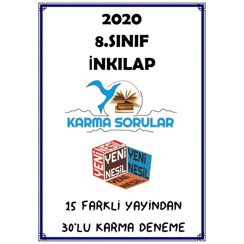 İNKILAP 15 FARKLI YAYINDAN 30'LU KARMA DENEME