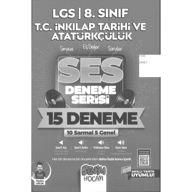 LGS T.C. İNKILAP TARİHİ VE ATATÜRKÇÜLÜK SES DENEME SERİSİ 15 DENEME
