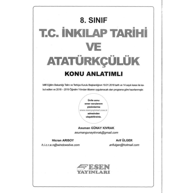 T.C. İNKILAP TARİHİ VE ATATÜRKÇÜLÜK KONU ANLATIMLI