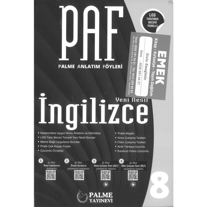 PALME ANLATIM FÖYLERİ İNGİLİZCE YENİ NESİL