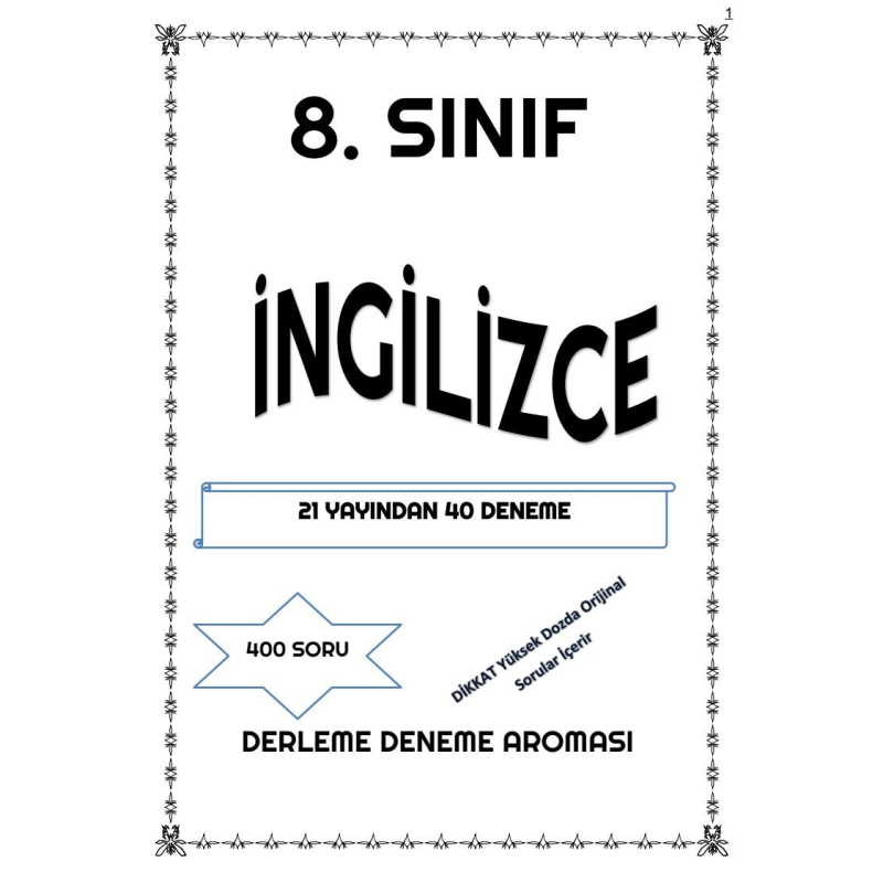 İNGİLİZCE 21 YAYINDAN 40 DENEME
