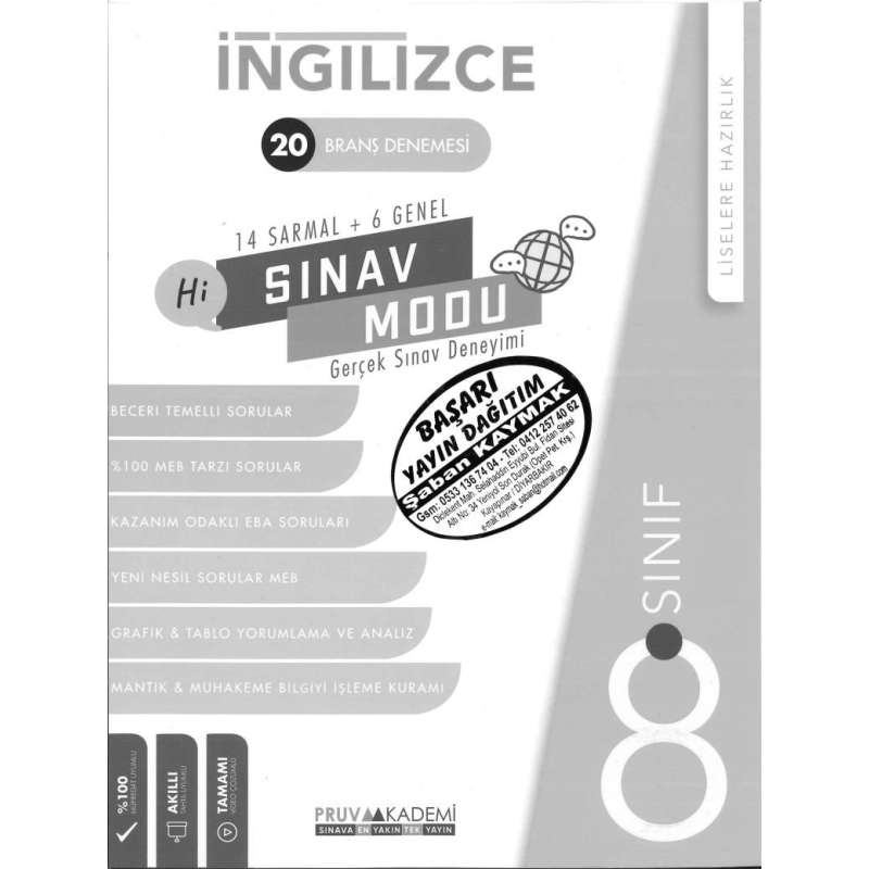 İNGİLİZCE 20 BRANŞ DENEMESİ SINAV MODU