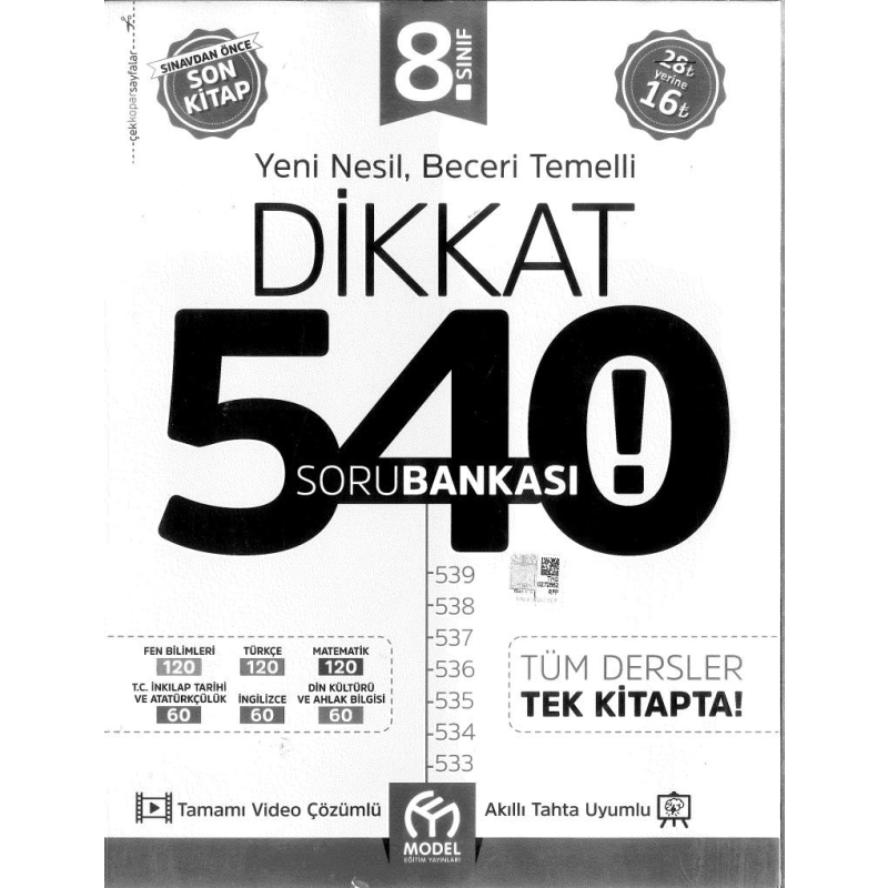 YENİ NESİL BECERİ TEMELLİ DİKKAT 540 SORU BANKASI