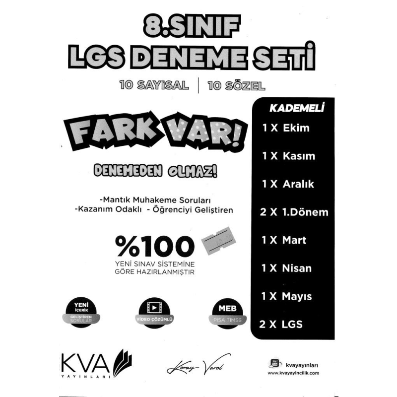 LGS DENEME SETİ 10 SAYISAL 10 SÖZEL FARK VAR MANTIK MUHAKEME