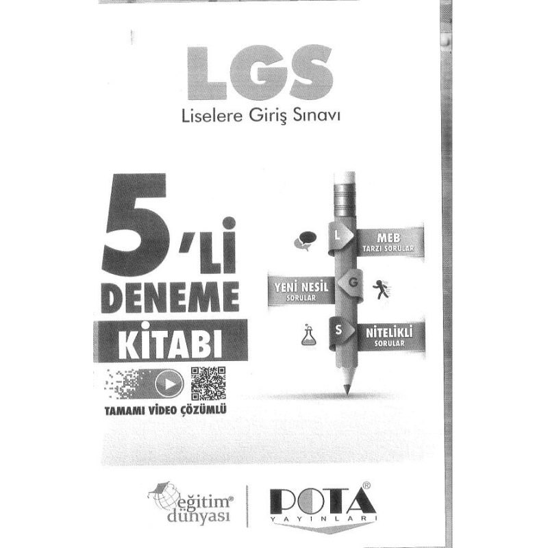 LGS 5'Lİ DENEME KİTABI TAMAMI VİDEO ÇÖZÜMLÜ