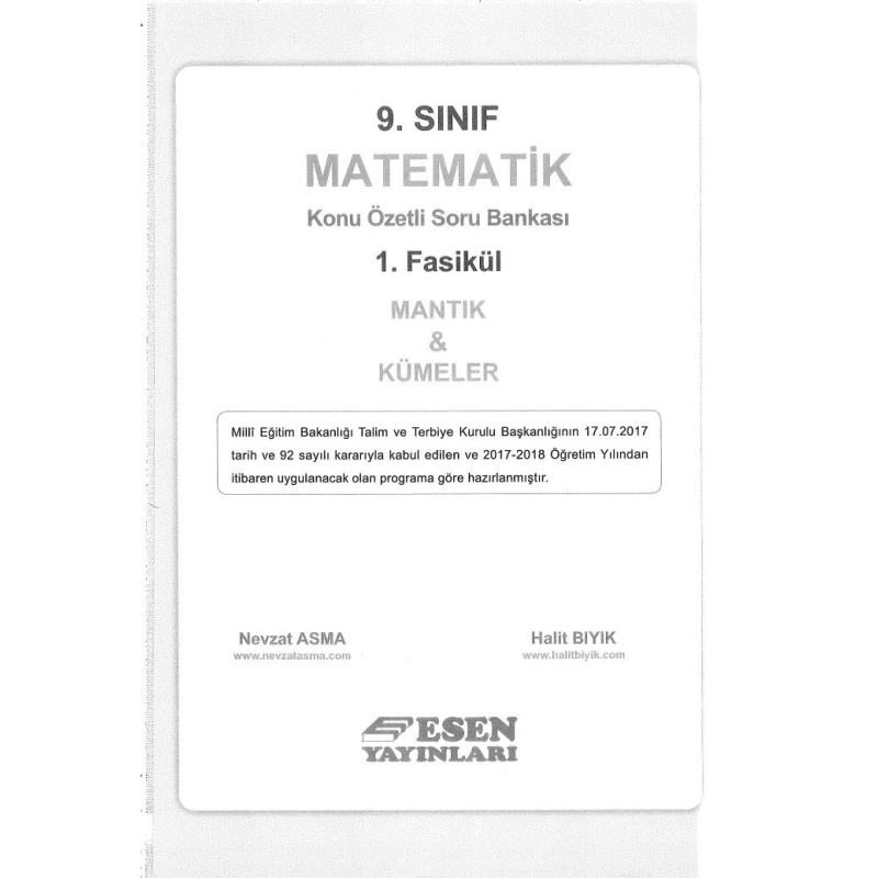 MATEMATİK KONU ÖZETLİ SORU BANKASI 1. FASİKÜL MANTIK & KÜMELER