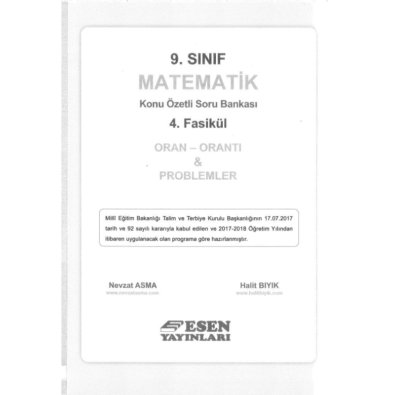 MATEMATİK KONU ÖZETLİ SORU BANKASI 4. FASİKÜL ORAN ORANTI & PROBLEMLER