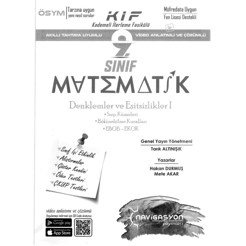 KADEMELİ İLERLEME FASİKÜLÜ MATEMATİK DENKLEMLER VE EŞİTSİZLİKLER 1